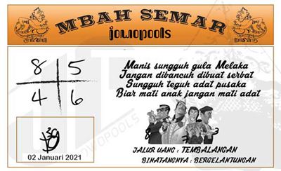 Syair Mbah Semar Selasa 16 Februari 2021